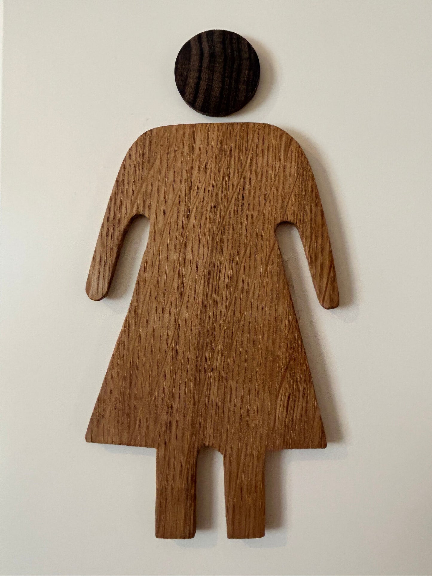 WC Schild Holz – Türschilder Männer & Frauen Set aus Eiche & Nussbaum, Handgefertigte Toilettenschilder, Bad Accessoire