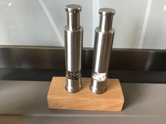 Spice mills | Salt and pepper shakers including wooden stand | Ready to ship within 24 hours