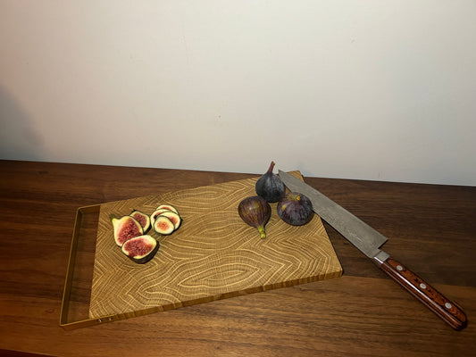 Handcrafted oak chopping board with brass handle | Sustainable cutting board | Wooden kitchen board | Gift for kitchen lovers