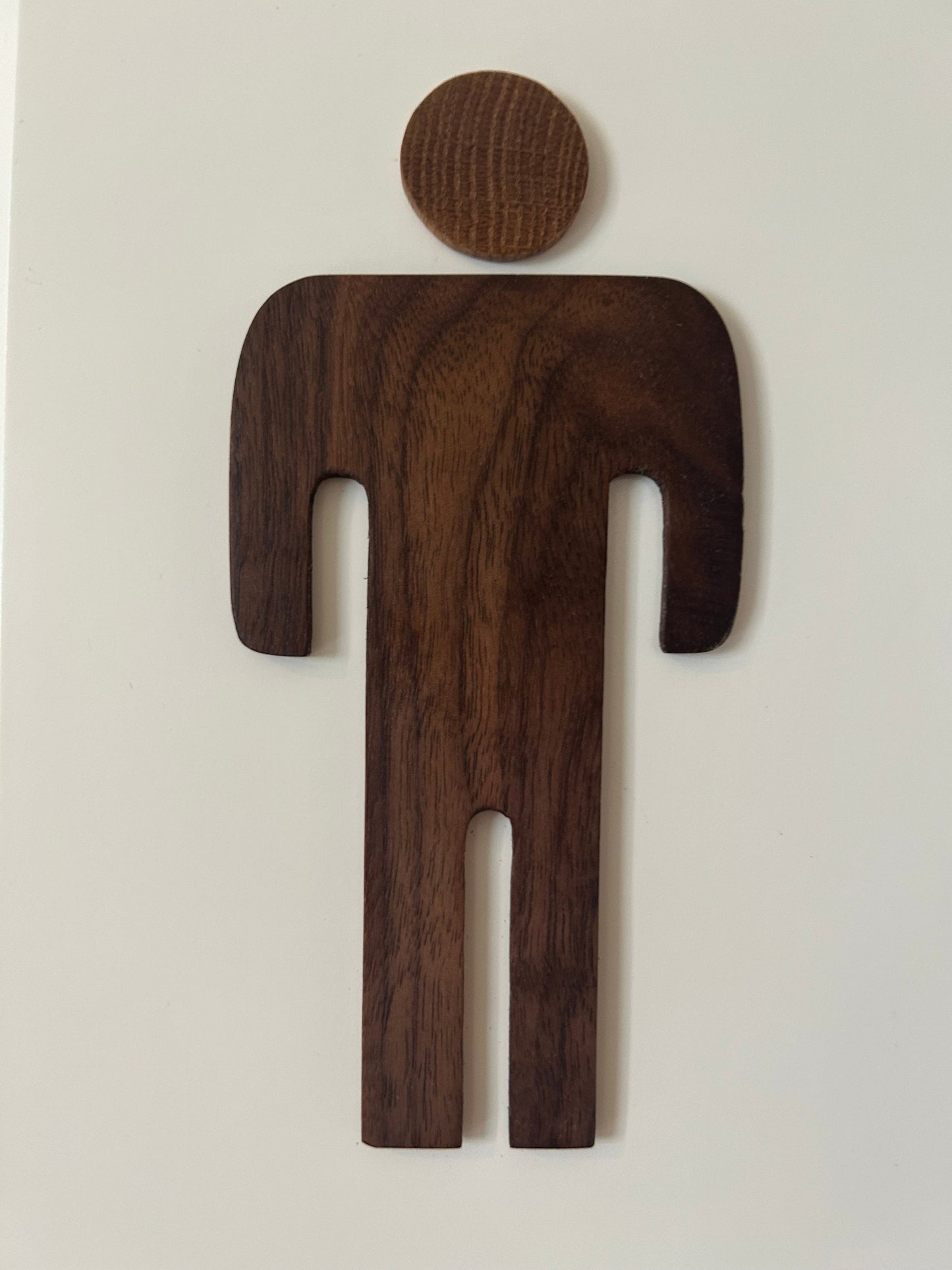 WC Schild Holz – Türschilder Männer & Frauen Set aus Eiche & Nussbaum, Handgefertigte Toilettenschilder, Bad Accessoire