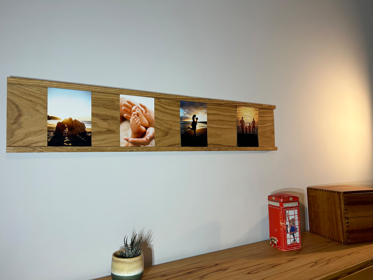 Handgefertigte Bilderleiste aus Holz I Fotoleiste I Fotoschiene I Kartenhalter I Bilderhalter I Bilderrahmen für Bilder im Hochformat