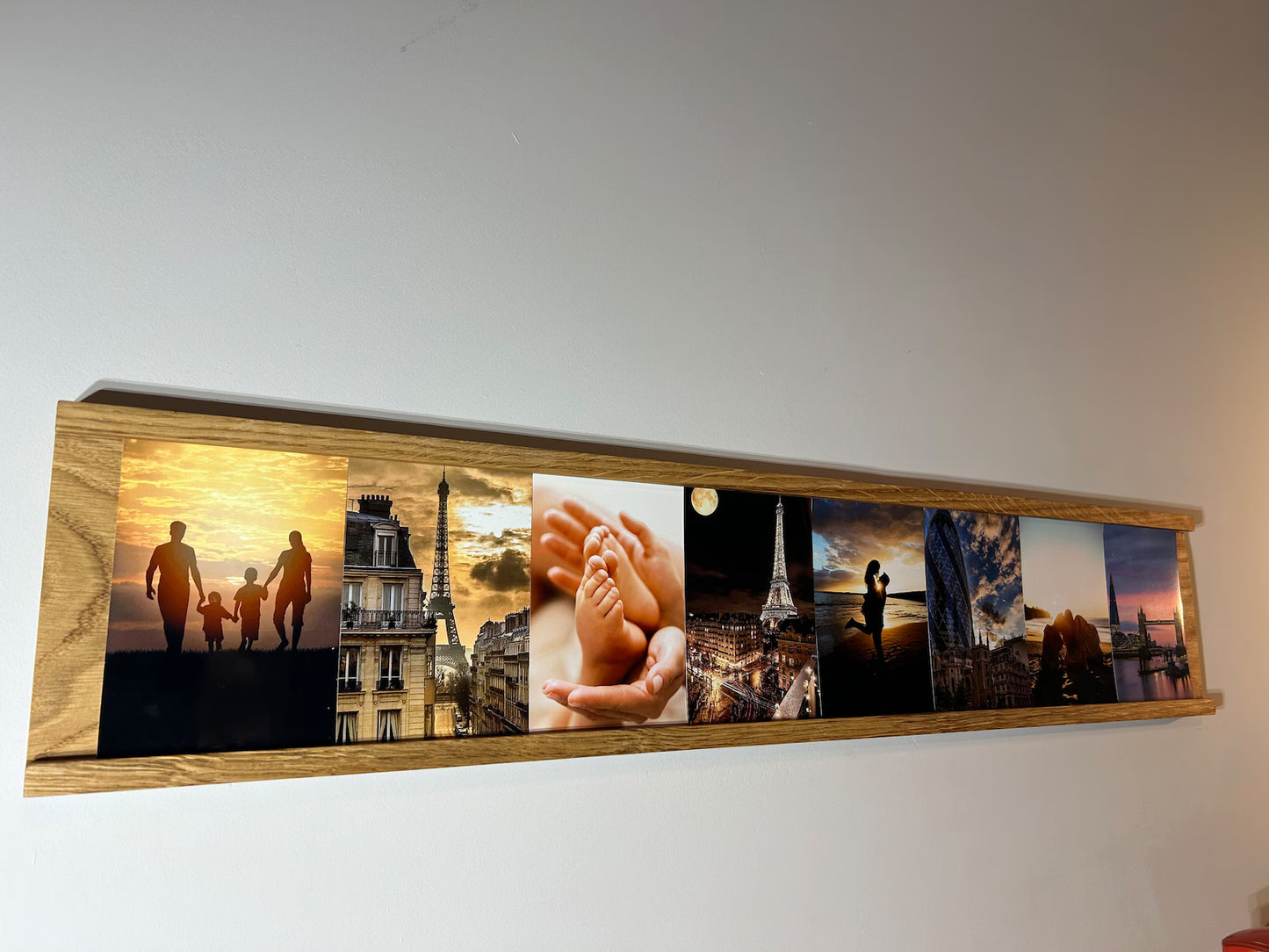 Handgefertigte Bilderleiste aus Holz I Fotoleiste I Fotoschiene I Kartenhalter I Bilderhalter I Bilderrahmen für Bilder im Hochformat