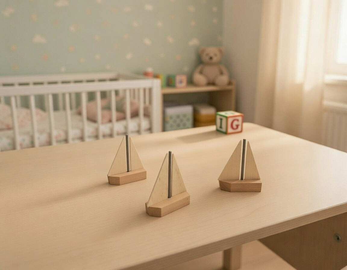 Handgefertigtes Holz Segelboot | Mini Boot aus Kirschholz und Ahorn | Maritime Deko | Geschenkidee Einzug, Hochzeit & Geburtstag