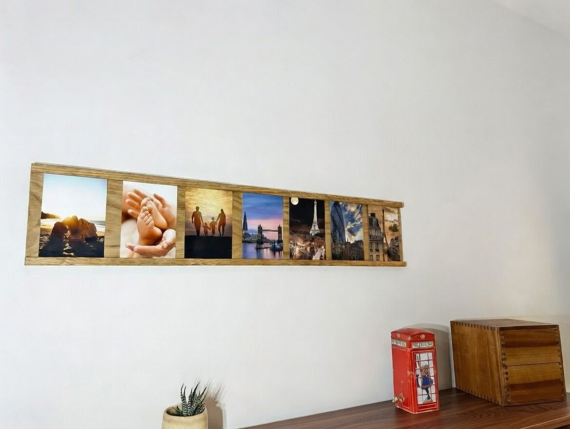 Handmade wooden picture ledge I Photo ledge I Photo rail I Card holder I Picture holder I Picture frame for portrait format pictures