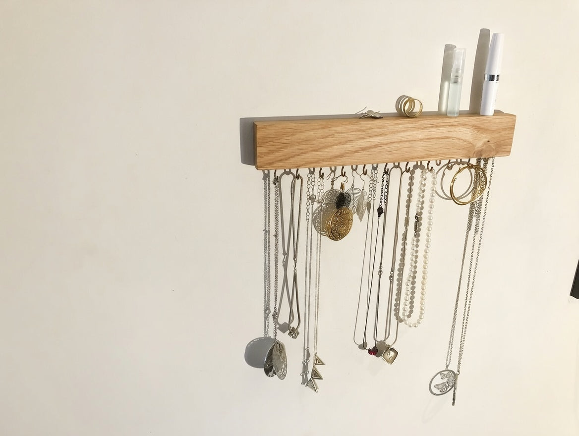Jewelry organizer for more order with hooks – jewelry stand, earring holder, jewelry board, jewelry holder