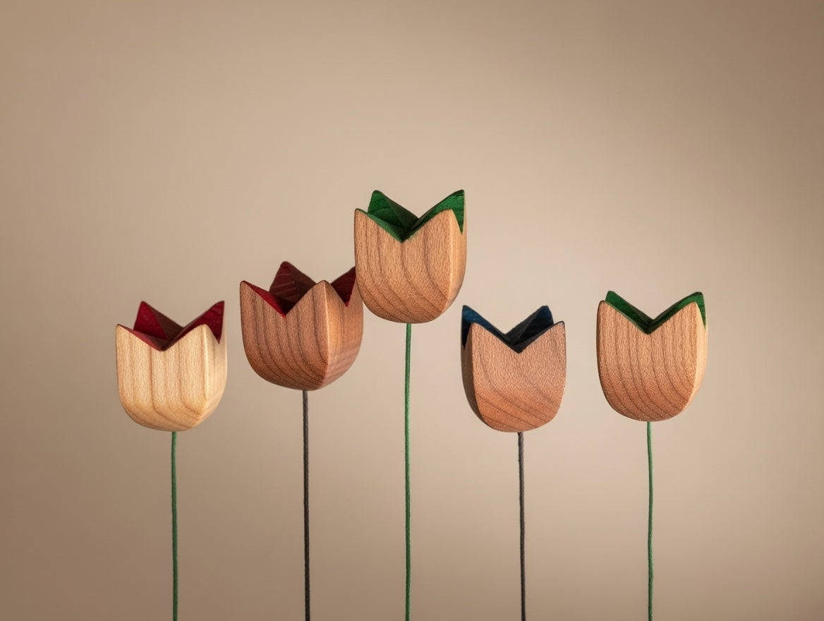 Handgefertigte Holzblume | Deko Blume aus Holz | Nachhaltiges Geschenk | Zeitlose Blumen Dekoration | Wohnaccessoire Handmade