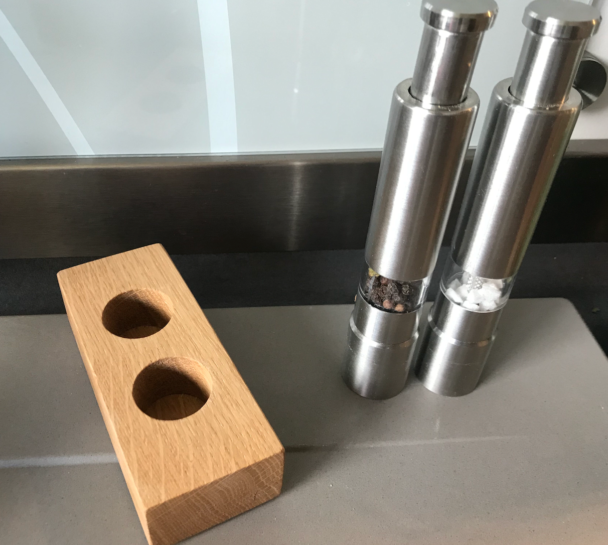 Spice mills | Salt and pepper shakers including wooden stand | Ready to ship within 24 hours
