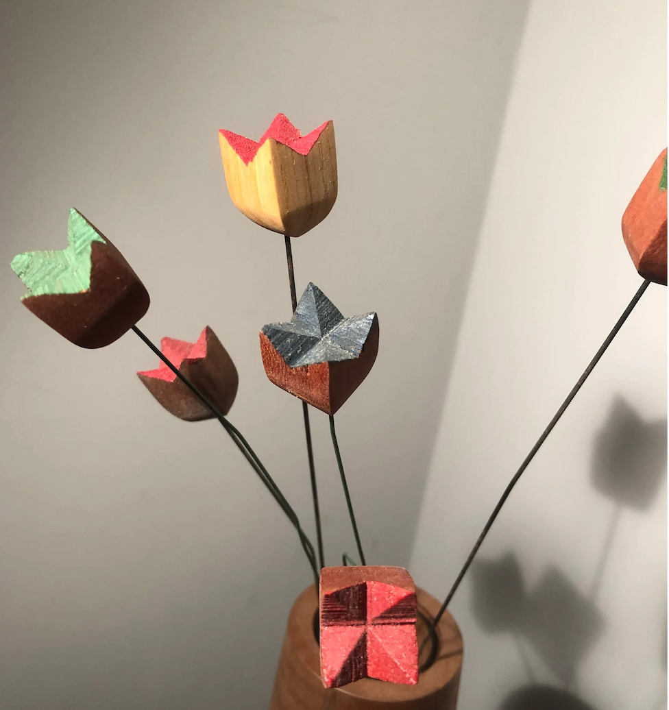 Handgefertigte Holzblume | Deko Blume aus Holz | Nachhaltiges Geschenk | Zeitlose Blumen Dekoration | Wohnaccessoire Handmade