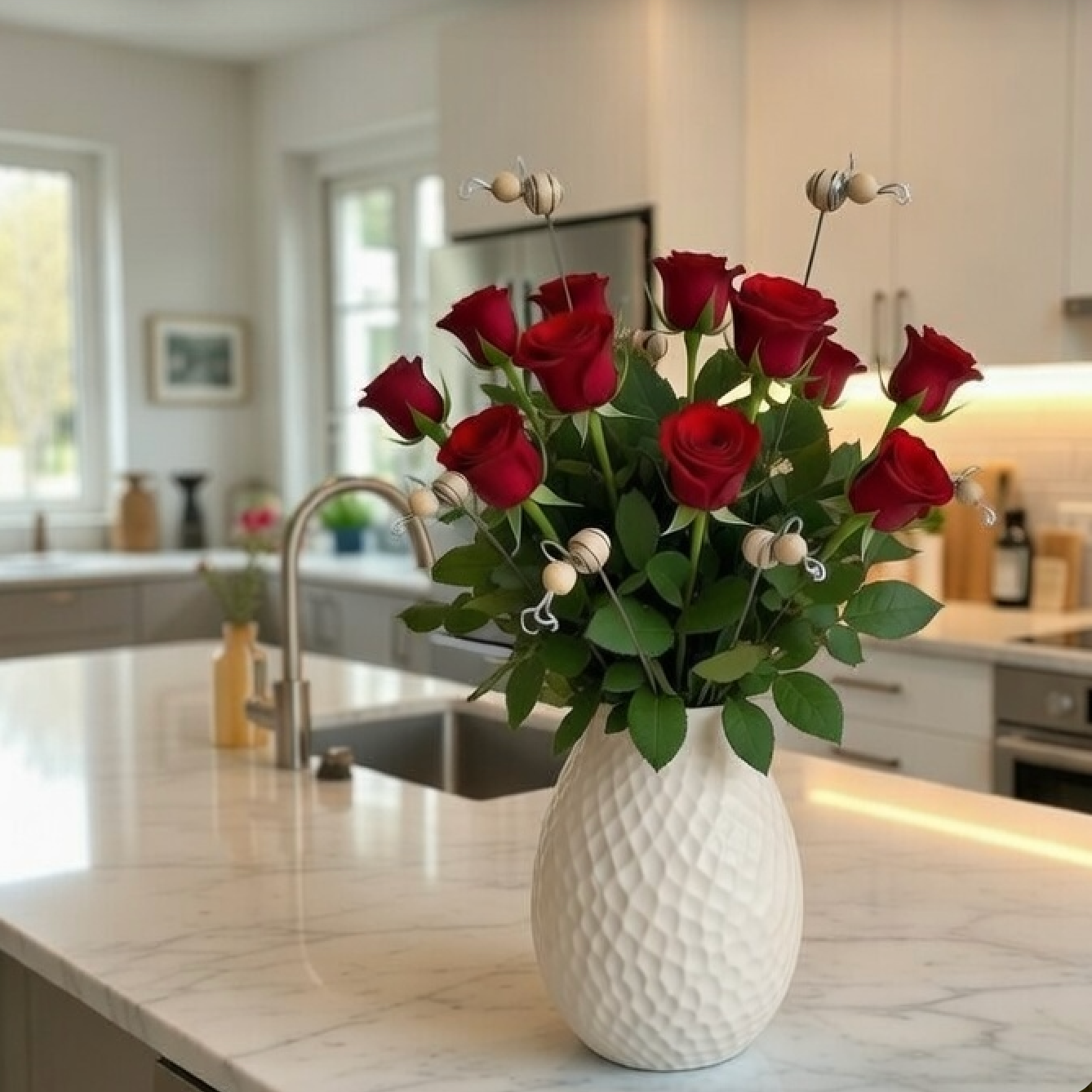 Original handmade wooden bee – decoration for flowers and plants, sustainable, stylish &amp; unique