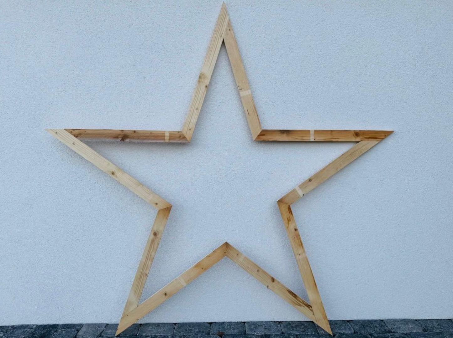 XXL Holz Weihnachtsstern 1,9 m | Große Weihnachtsdeko außen | LED Stern aus Fichte | Handgemacht in Deutschland | Outdoor Weihnachtsstern