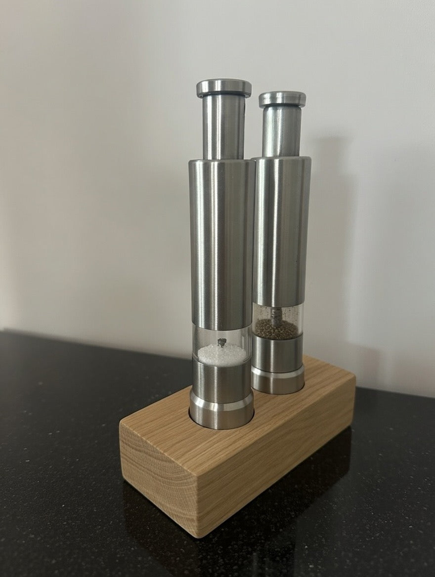 Spice mills | Salt and pepper shakers including wooden stand | Ready to ship within 24 hours