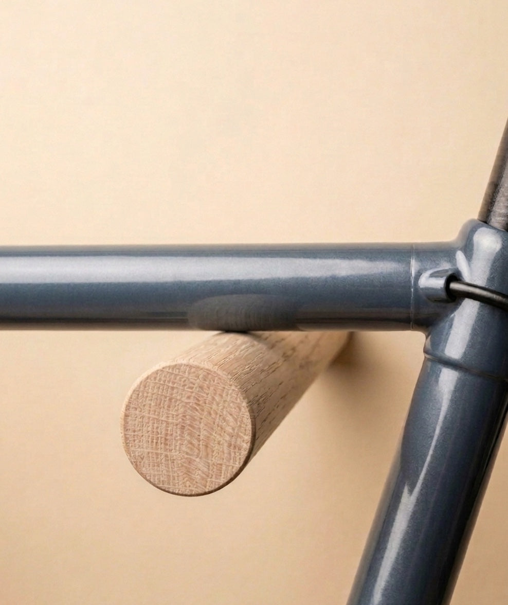 Fahrrad Wandhalterung Eiche Massivholz | Rennrad Halterung Wand | Fahrradhalterung Holz 2er Set