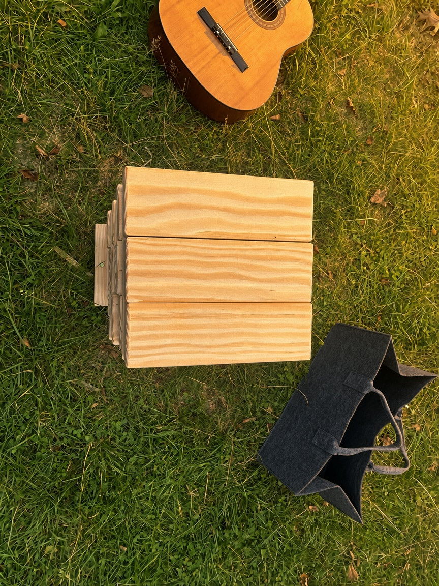 XXL Wackelturm Holz, Riesenspiel Garten & Outdoor, Hochzeitsspiel, Gartenspiel groß, personalisiertes Geschenk mit Filztasche