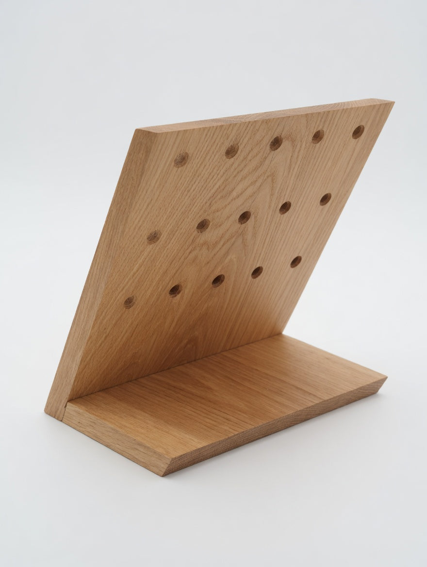 Magnetischer Messerblock Eiche Massiv – Handgefertigt Messerhalter Holz – Magnet Messerleiste Stehend – Handmade in Germany