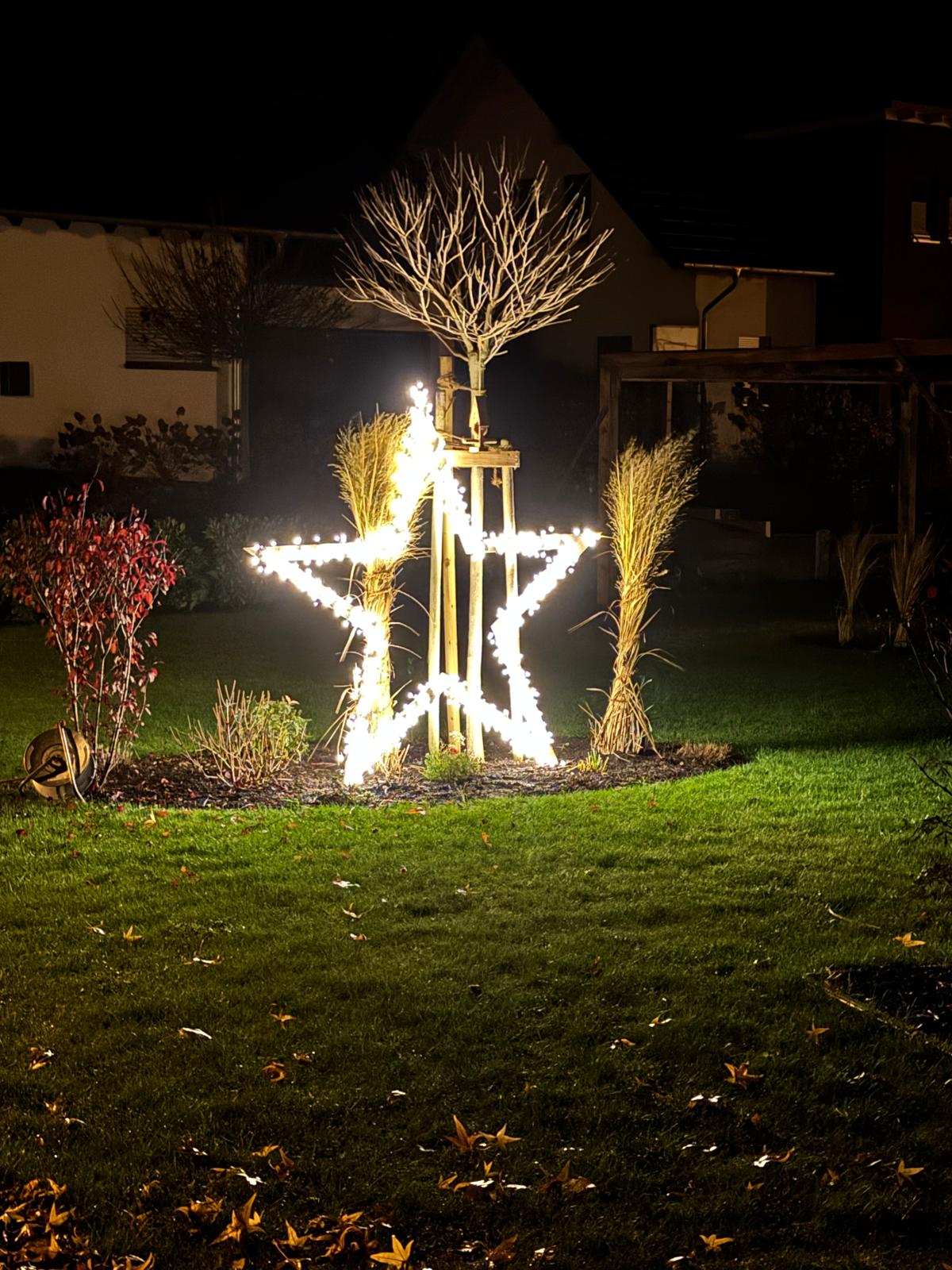 XXL Holz Weihnachtsstern 1,9 m | Weihnachtsdeko außen | Stern aus Fichte | Handgemacht | Outdoor Weihnachtsstern | LED Lichterkette optional