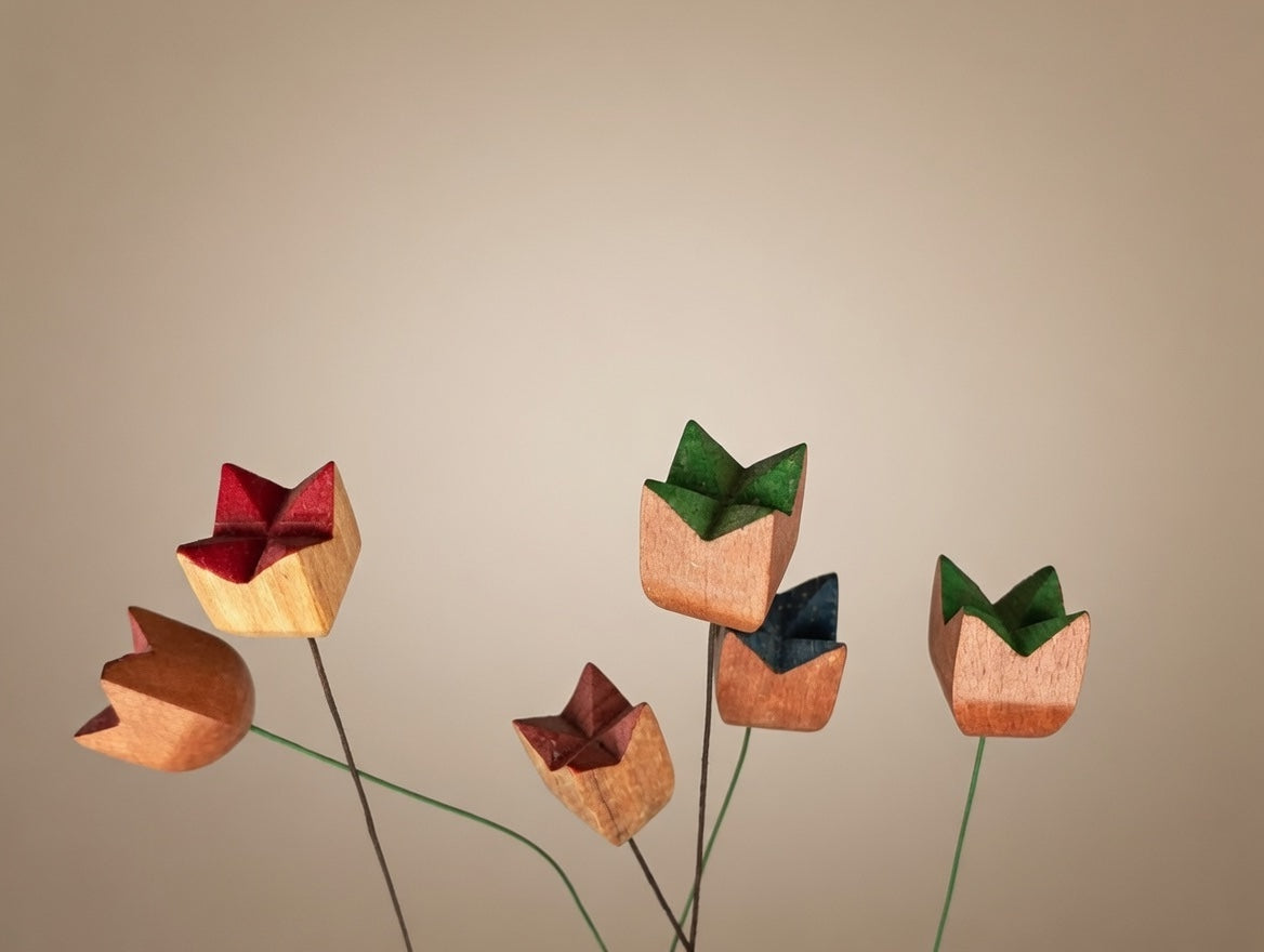 Handgefertigte Holzblume | Deko Blume aus Holz | Nachhaltiges Geschenk | Zeitlose Blumen Dekoration | Wohnaccessoire Handmade