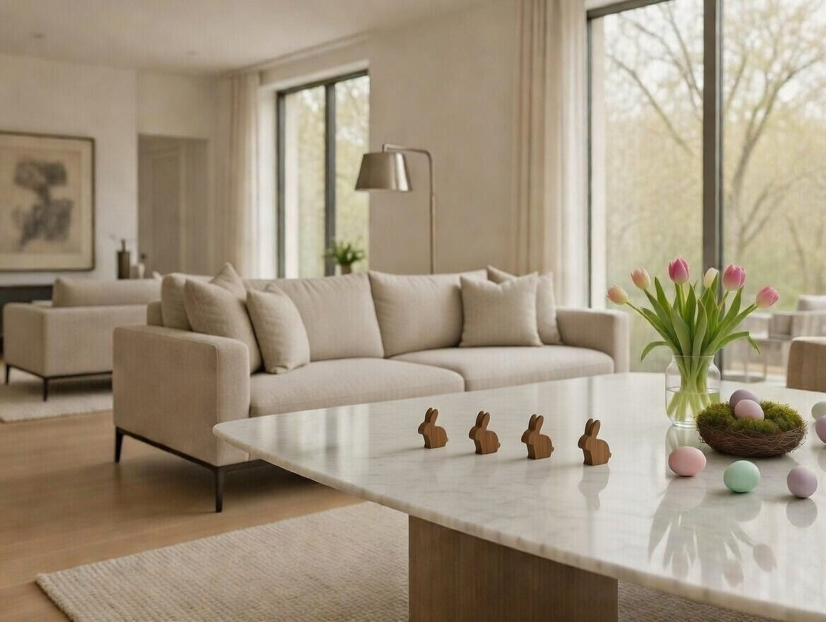 Handgemachter Holz-Osterhase – Mini Hase aus Nussbaum, geölt & gewachst, kleine Holzfigur, nachhaltige Deko, Geschenkidee