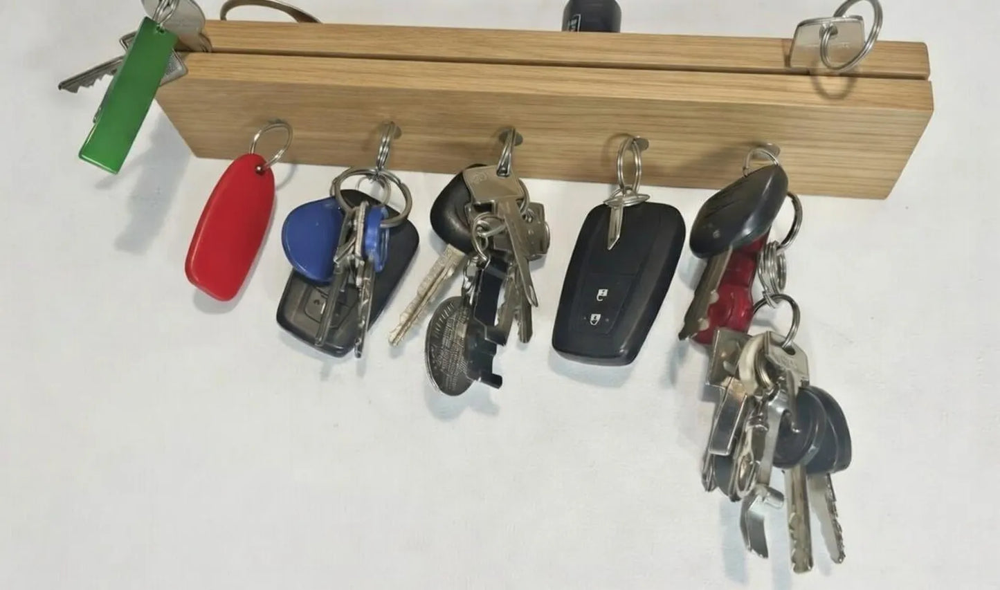 Magnetische Schlüsselleiste Eiche – Schlüsselbrett Holz modern – Schlüsselhalter Wand – Schlüsselboard – Geschenk Einzug Handgemacht