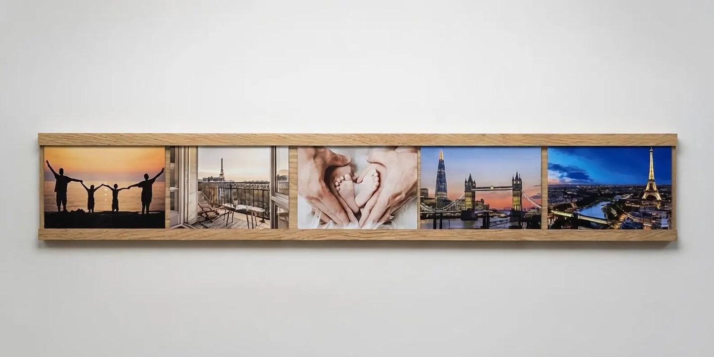 Picture ledge made of oak wood | Photo ledge wall | Picture holder | Card holder | Photo rail | Gift | Handmade idea for pictures in landscape format