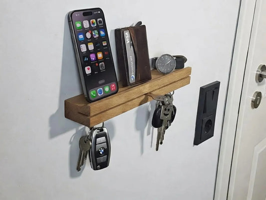 Magnetische Schlüsselleiste Eiche – Schlüsselbrett Holz modern – Schlüsselhalter Wand – Schlüsselboard – Geschenk Einzug Handgemacht