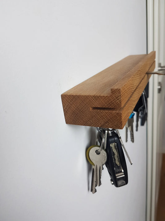 Magnetische Schlüsselleiste Eiche – Schlüsselbrett Holz modern – Schlüsselhalter Wand – Schlüsselboard – Geschenk Einzug Handgemacht