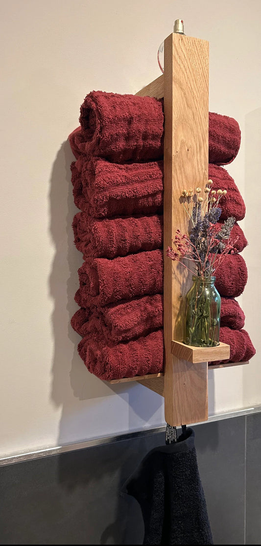 Handtuchhalterung - Handtuchhalter mit Vase und verstecktere Magnethalterung für Nagelschere