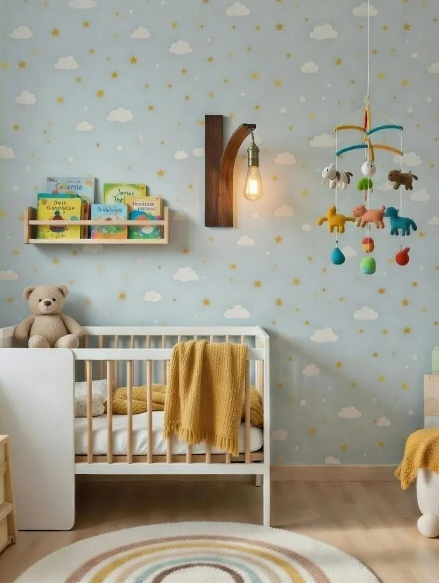 "Handcrafted Walnut Light Bulb Holder – Curved Wood Design, Wall Lamp without Electronics, Timeless &amp; Minimalist"