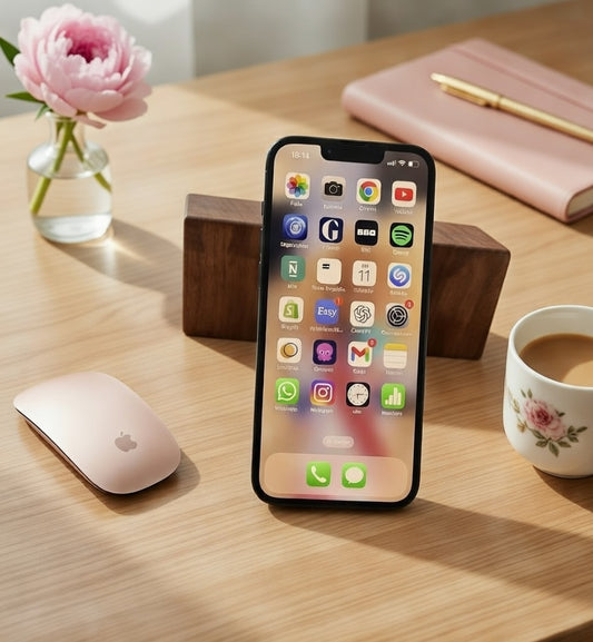 Shelf, holder for mobile phone, smartphone and tablet - made of sustainable walnut, handmade with semi-concealed dovetail joint