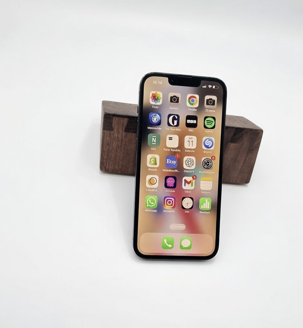 Ablage, Halterung für Handy, Smartphone und Tablet - aus nachhaltigem Nussbaum, handgemacht mit halbverdeckter Schwalbenschwanzverbindung