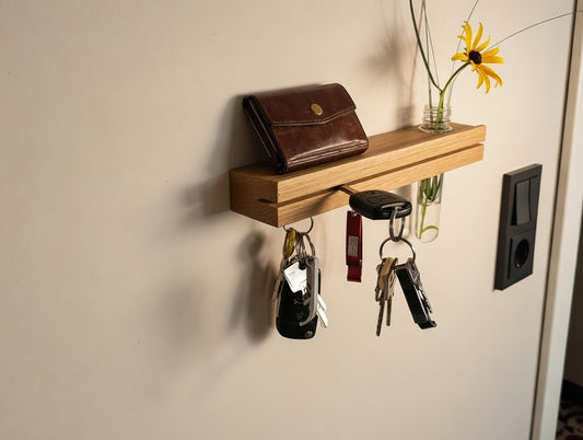 Key rack with wooden flower vase with magnet and storage area for more order - key board I key board I key holder