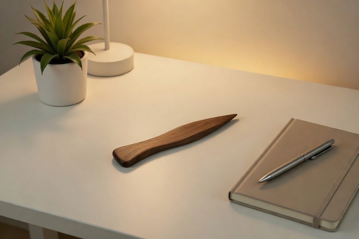 Handmade walnut letter opener – ergonomic, elegant, sustainable wood, gift idea, desk accessory