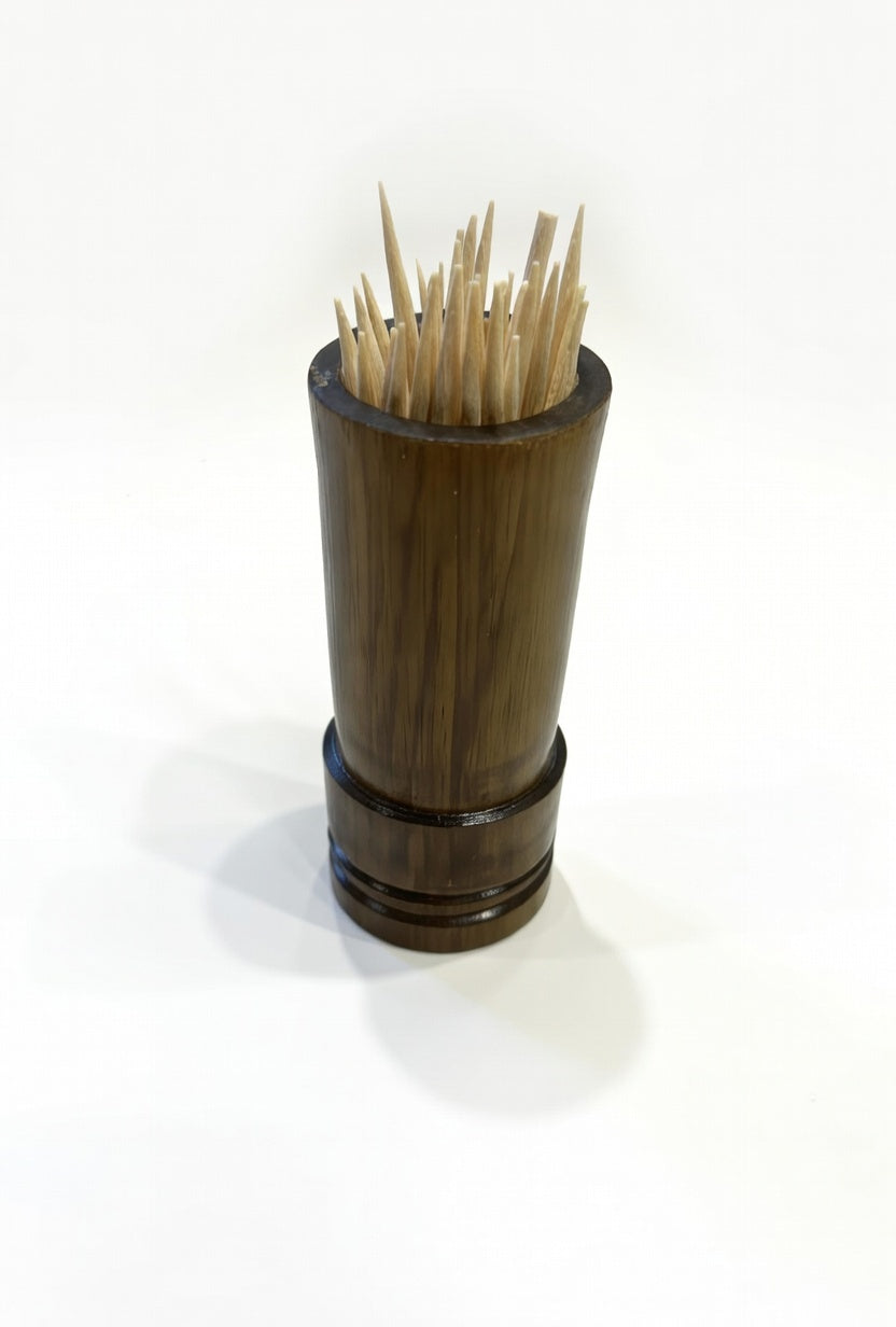 Zahnstocherhalter aus recycelter Weinflasche – Glas Hausform – nachhaltige Tischdeko Küche – handgemacht in Deutschland – Geschenkidee