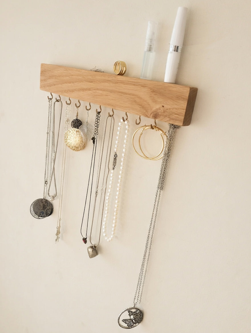 Jewelry organizer for more order with hooks – jewelry stand, earring holder, jewelry board, jewelry holder