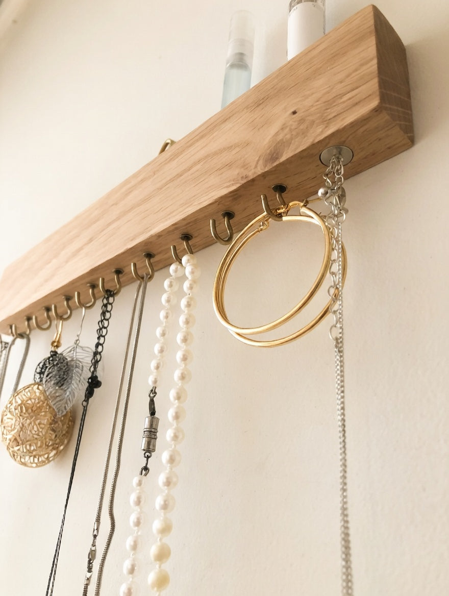 Jewelry organizer for more order with hooks – jewelry stand, earring holder, jewelry board, jewelry holder