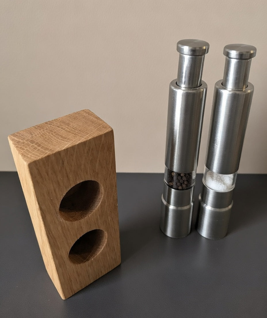 Spice mills | Salt and pepper shakers including wooden stand | Ready to ship within 24 hours
