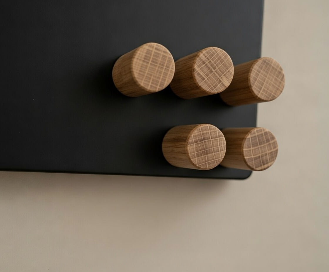 Handgemachte Magnete aus Eiche – Starke Holzmagnete mit Neodym | Kühlschrankmagnet |Büro | Holz | Design Magnet | Geschenkidee