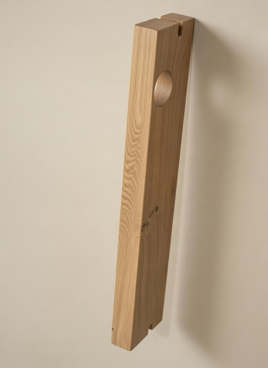 Hanging Vase with Metal Ring & Oak Wood Insert | Handmade Wall Decor | Scandinavian Home Accessory | Gift Idea