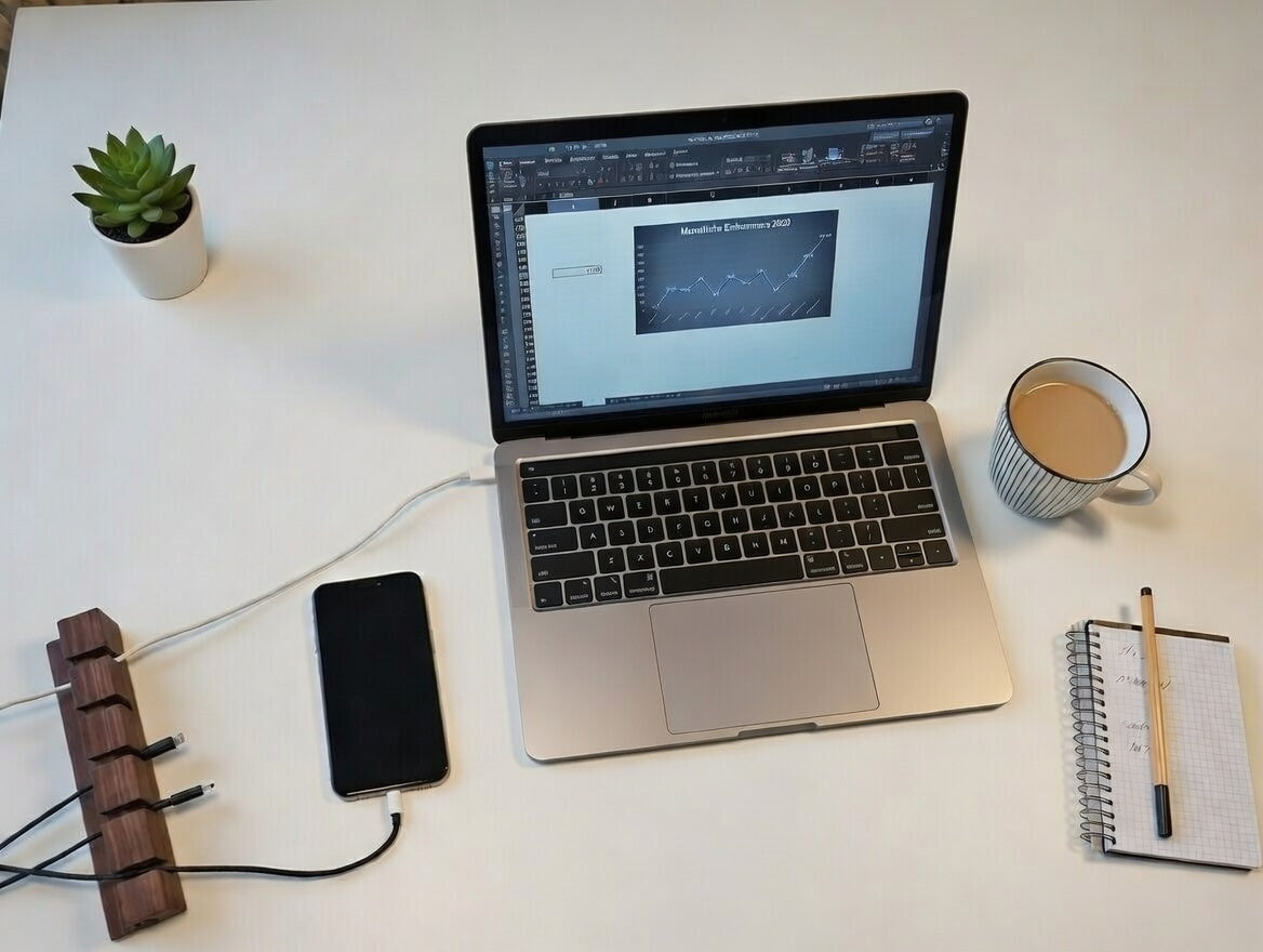 Cable Organizer Wood Walnut | Cable Holder Desk | Cable Management Charging Cable Phone Laptop Tablet | Cable Organization Office Gift