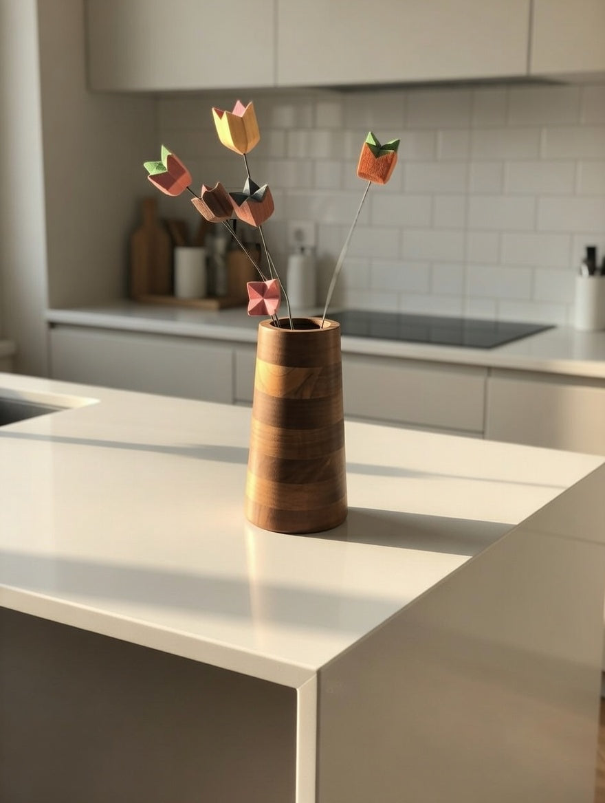 Handgefertigte Holzblume | Deko Blume aus Holz | Nachhaltiges Geschenk | Zeitlose Blumen Dekoration | Wohnaccessoire Handmade