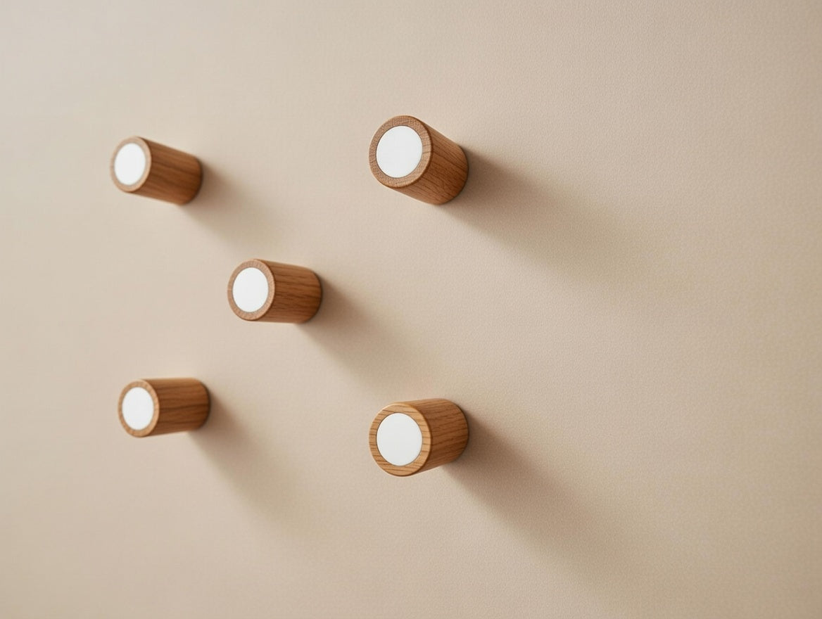 Handgemachte Magnete aus Eiche – Starke Holzmagnete mit Neodym | Kühlschrankmagnet |Büro | Holz | Design Magnet | Geschenkidee