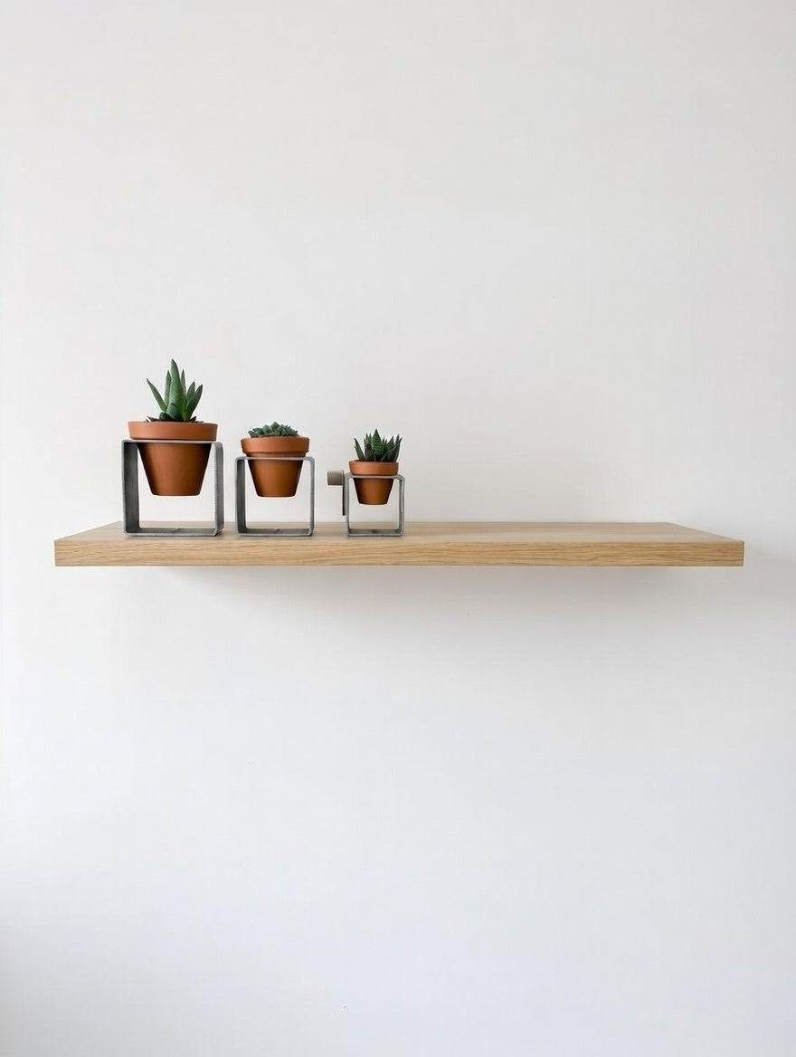 Handgefertigte Metall-Blumentopfhalter mit 3 Töpfen | 3 Größen | Industrial Design Deko für Sukkulenten & Zimmerpflanzen