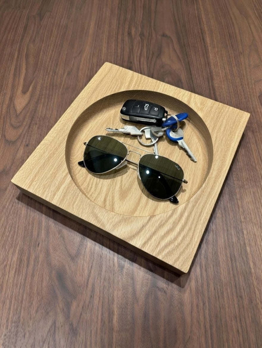 Schale aus Holz mit Ablagefläche für mehr Ordnung I Schlüsselablage I Schlüsselschale I Portemonnaie Ablage