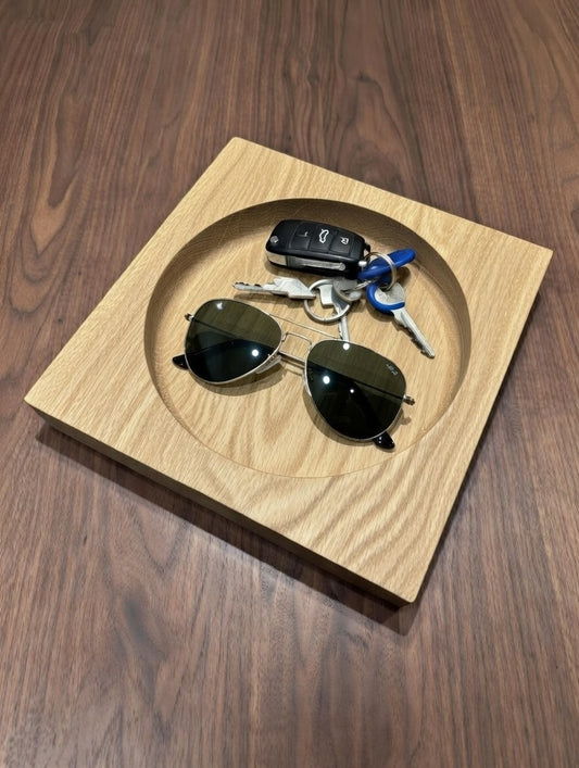 Wooden bowl with storage space for more order I Key tray I Key bowl I Wallet tray